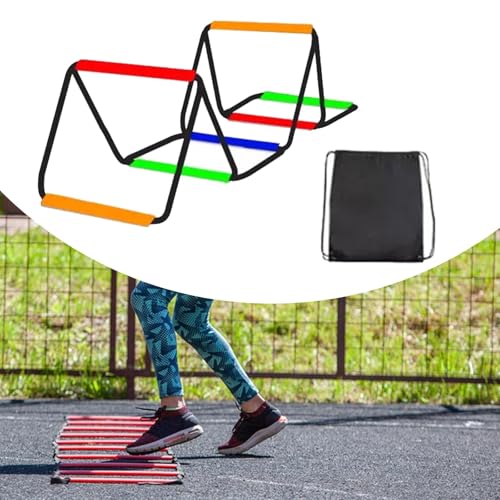 Menolana Agility Ladder Speed Ladder Foldable Workout Rugby Multifunction Home Gym Agility Training Equipment Fitness Feet Training - size: 6 Grids With Bag