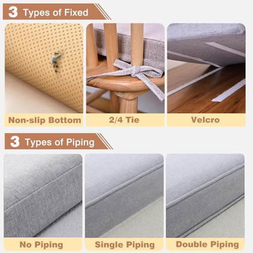 Custom Bench Cushions for Indoor Furniture, Personalized Size Non-Slip Bench Pads,75D Thickened Foam Furniture Seat Cushion for Indoor Bay Window,Sofa Renovation,Outdoor Garden Patio Cushion