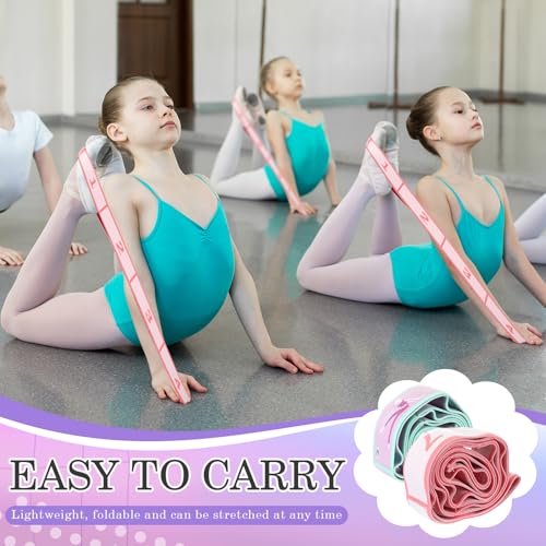 Stretch Strap for Kids Elastic Gymnastic Stretching Ballet Dance Band with 8 Loops Adjustable Exercise Training Resistance Strap for Children Stuff Pilates Latin Yoga Equipment - color: Purple and Pink