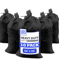 DURASACK Heavy Duty Sandbags with Ties, 14x26, Empty, Black, Pack of 10 | Woven Polypropylene Sandbags for Flood Control with 1600 Hours of UV Protection, 50 lbs Capacity - color: Black, size: 10 Sandbags