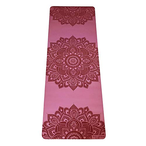 YOGA DESIGN LAB | The Infinity Mat | Luxurious Non-Slip Design Provides Unparalleled Grip to Support and Align You Beautifully | Eco-Friendly | w/Carrying Strap! - color: Mandala Rose, size: 5mm