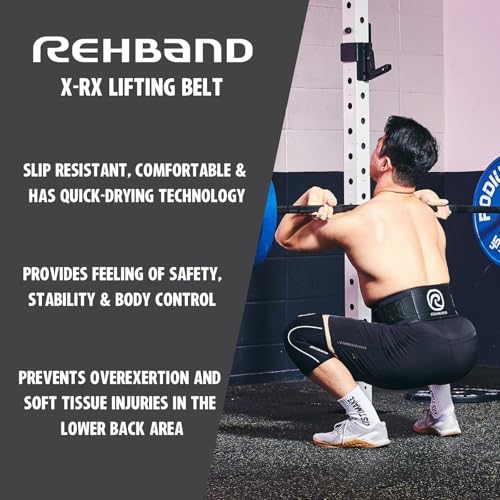 Rehband Weight Lifting Belt for Squats & Deadlifts - Weightlifting Belt for Men & Women, Powerlifting and Bodybuilding Belt Unisex, Heavy Duty Gym Belt - size: Medium