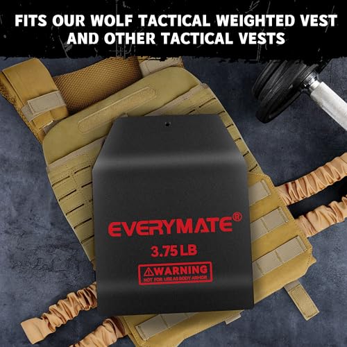 EVERYMATE Tactical Weighted Vest Plates – 3.75/5.75/8.75/14.5/19.75LB Pairs – Insert Weighted Vest Plates- Contoured Ergonomic Fit – WODs, Strength Training, Running, Weight Plates for Vest - color: 3.75LB*2, size: Curved