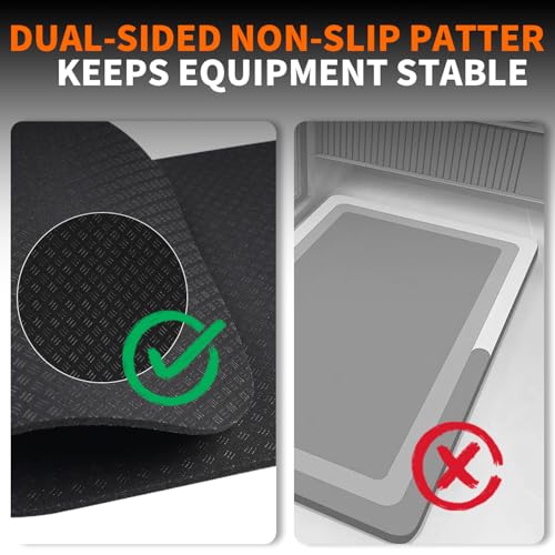 Stepwaver 2 Pack Double Non-Slip Workout Mat for Ellipse Leg Exerciser, 23.6" × 11.8" 0.2" Thick Ellipse Machine Mat, Exercise Mats for Under Desk Ellipticals - size: 23.6"L x 11.8"W x 0.2"Th
