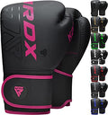 RDX Boxing Gloves, Pro Training Sparring, Maya Hide Leather, Muay Thai MMA Kickboxing, Men Women Adult, Heavy Punching Bag Focus Mitts Pads Workout, Ventilated Palm, Multi Layered, 8 10 12 14 16 18 Oz - color: PINK, size: 14 OZ