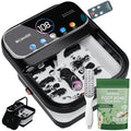 OOAMBB Collapsible Foot Spa with Heat, Bubble,Temp Control,Remote Control, Color Touch Screen Foot Bath Massager with 6 Massage Rollers,Foot Soaking Tub (Black+Green) - color: Black+green
