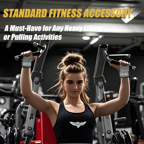 Weight Lifting Wrist Strap, Weightlifting Grip Strap for Gym Deadlifts, Powerlifting, Heavy Shrug, Pull Ups, Three Layer Leather Adjustable Training Accessory Gifts for Men Women Dad Him - color: Light gray
