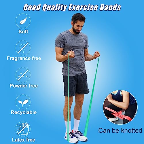 Resistance Bands for Physical Therapy, Bands for Working Out, Latex Free Elastic and Exercise Bands Set for Stretching, Suitable for Rehab, Yoga, Pilates, Gym, Home Exercise - color: 10-pcs resistance set