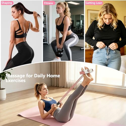 Pedal Resistance Band with Handle,4/6/8 Resistance Levels Elastic Pull Rope, Portable Fitness Bands for Leg Butt Training, Home Gym, Yoga, Pilates - size: 4 Levels（Pink ）