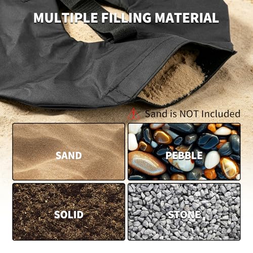 1 Pack Sand Bags for Weight, Tripod Weight, Canopy Weights with Straps, Weighted Bags to Hold Things Down, Sandbags for Backdrop Stand, Umbrella Base, Tent, Sports Net, 13 LB (Sand Not Included) - size: 13 LB
