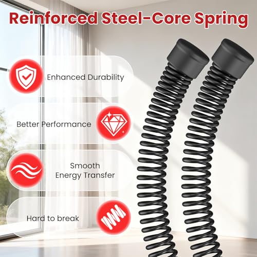 DERACY Pair of 2-in-1 Cordless Battle Ropes, Ropeless Battle Ropes for Home Gym, Portable Battle Rope, Home Workout Equipment for Men Women (Black) - color: Black