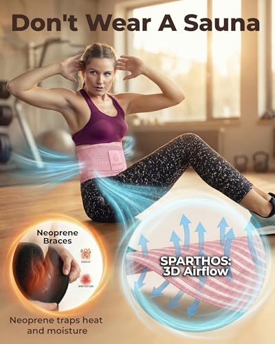 Sparthos Back Brace for Women & Men, Sciatica, Lower Back Pain - Pink-MD - color: Flamingo Pink, size: Medium (Pack of 1)