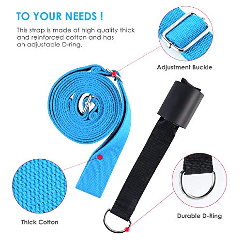 Door Flexibility & Stretching Leg Strap - Great for Ballet Cheer Dance Gymnastics or ANY Sport Leg Stretcher Door Flexibility Trainer Premium stretching equipment - color: Light Blue