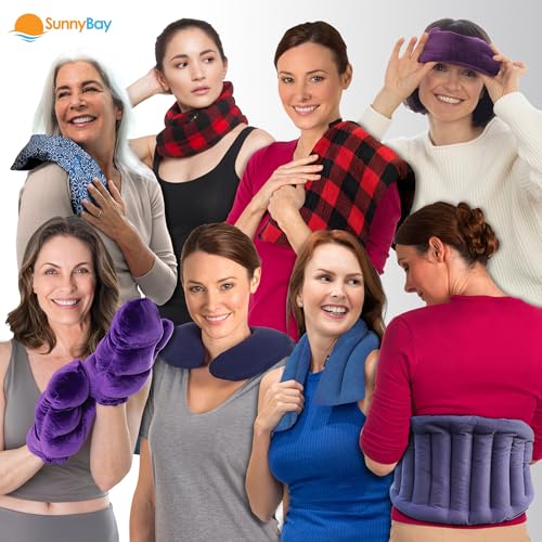 SunnyBay Small Microwave Heating Pad, Microwavable Bean Bag Cold/Hot Wrap for Neck, Shoulder & Back Pain Relief, Moist Heat Cotton-Fleece Pack, 6x11 Inches, Meadow & Melody Flowers, Pack of 2 - color: Pack of 2 - Meadow & Melody Flowers