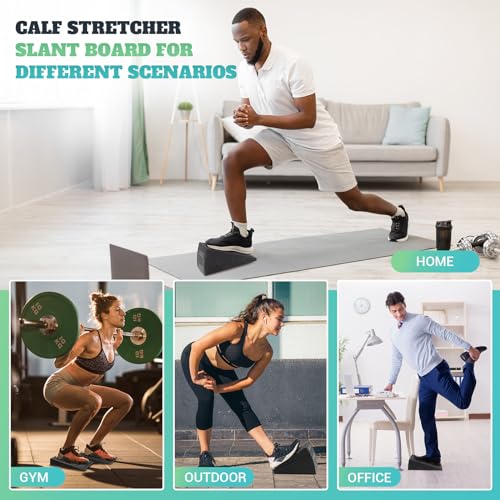 Slant Board for Calf Stretching, 5 Adjustable Angles Incline Board for Squat Wedge, 480 lbs Weight Capacity Calf Stretch Yoga Foam Wedge for Exercise, Squat, Ankle Mobility & Physical Therapy - color: Classic&Black