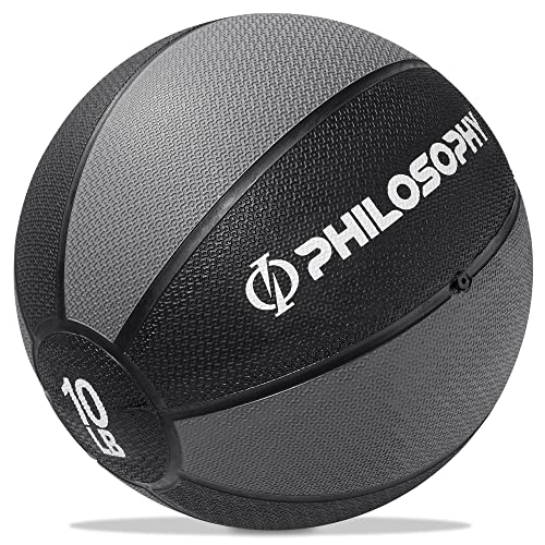 Philosophy Gym Medicine Ball - Weighted Fitness Non-Slip Ball - style: 10 LB