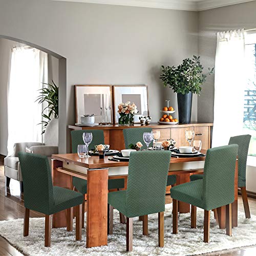 YEMYHOM 2 Packs Latest Checkered Dining Chair Slipcover Parsons Chair Furniture Protector Stretch Chair Covers for Dining Room, Restaurant, Kitchen, Party (Army Green) - color: Army Green, size: 2 Packs - Dining Chair