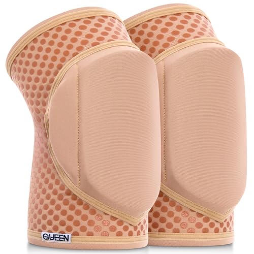 Queen Wear – Nude Latte Grip – Pole Dance Knee Pads – Perfect Woman Protection for Ballet Modern Dance and Indoor Sports (XXL) - size: XXL