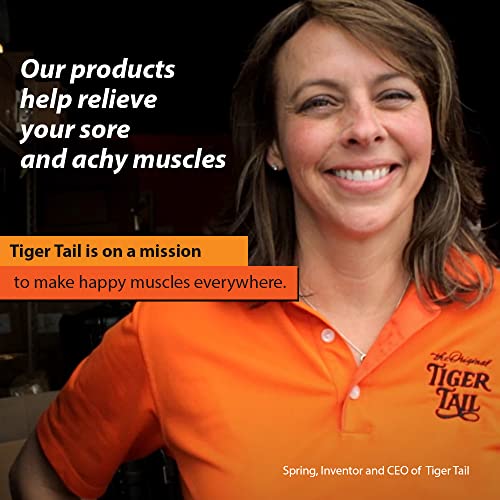Tiger Tail 11in Massage Stick Portable Roller, Handheld, Deep Tissue Foam Roller for Legs, Neck, Calves, Thighs, Shins & Back, The Roadster 11, Made in USA, Orange Black - size: 11" Plus Happy Muscles eBook