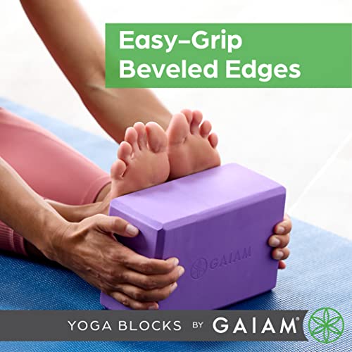Gaiam Yoga Block - Supportive Latex-Free Eva Foam - Soft Non-Slip Surface with Beveled Edges for Yoga, Pilates, Meditation - color: Lagoon, style: 2 Blocks