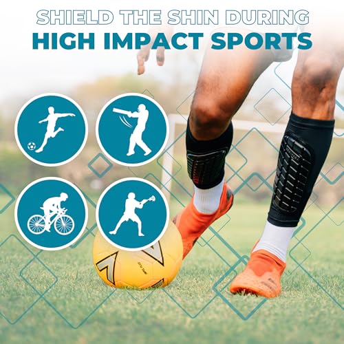 BODYPROX Soccer Shin Guards Sleeves for Men, Women and Youth - size: X-Small