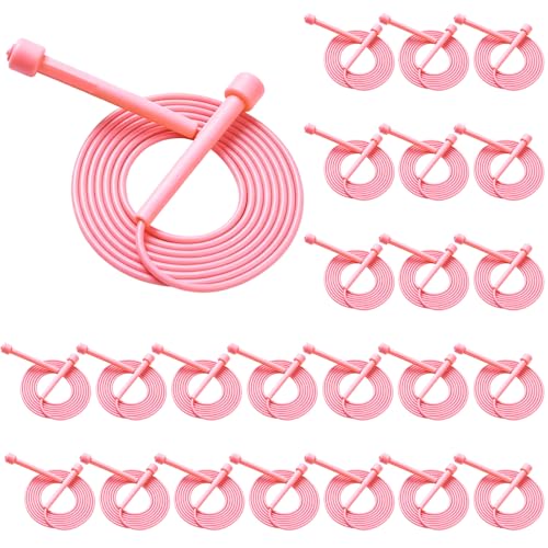 YYDYTTKX Adjustable Jump Rope Bulk, 9.2 ft Tangle-Free Speed Skipping Rope for workouts, group training, teams, family and Gym Class - color: Pink, size: 24