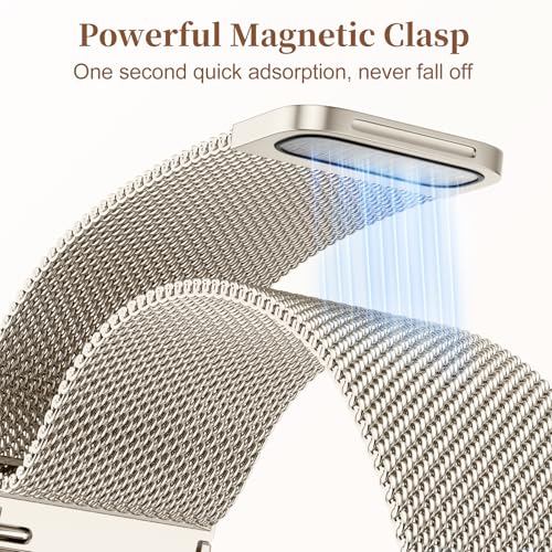 Getino Magnetic Metal Strap Compatible with Galaxy Watch 7 Band, Galaxy Watch 6 Classic Band FE 5 Pro 4 Active 2, 20mm Milanese Floral Dressy Wristband for Samsung Watch Bands Women 40mm 44mm 45mm - color: Strarlight