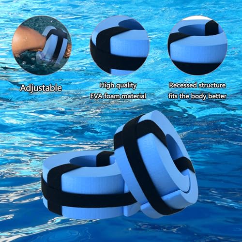 Sports Water Weights for Pool Exercise Water Aerobics Equipment Combo Set Aquatic Exercise Dumbbells High Density Aqua Pool Fitness - color: Blue, style: Dumbbells+Water Ankle Weights