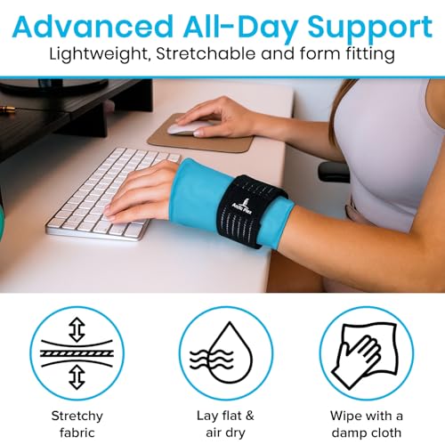 Arctic Flex Wrist & Thumb Ice Pack Wrap - Extra Strength Hot & Cold Therapy | Reusable Hand Freeze Sleeve - for Arthritis, Carpal Tunnel, Surgery, & Pain Relief (Fits Left & Right) - color: Blue, size: Small