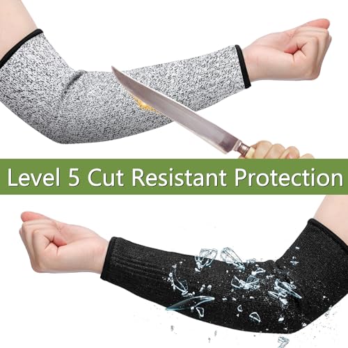 Sintege 3 Pairs Arm Protectors for Thin Skin and Bruising Cut Resistant Forearm Sleeve Level 5 Arm Burn Protection Sleeve(12.6 Inch,Black, Grey, Green) - color: Black, Grey, Green, size: 12.6 Inch