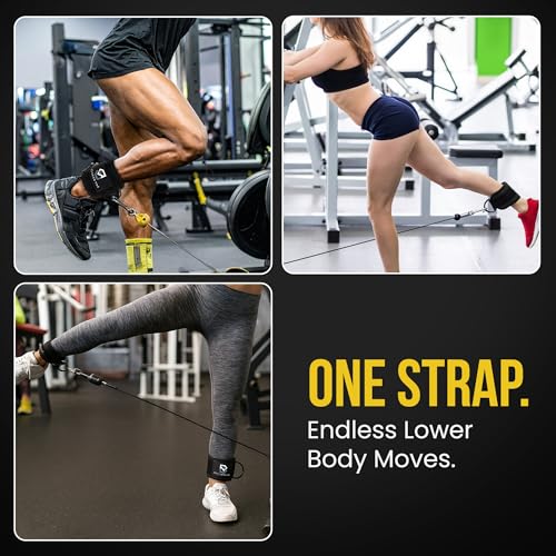 Bay Gear Co. Ankle Straps – Strong Hook and Loop System & Neoprene Padded for Cable Machine Glute Workouts, Slick Black Stainless Steel D Ring, Adjustable Fit, Different Design, Single/Pair. - color: OD Green, size: Single