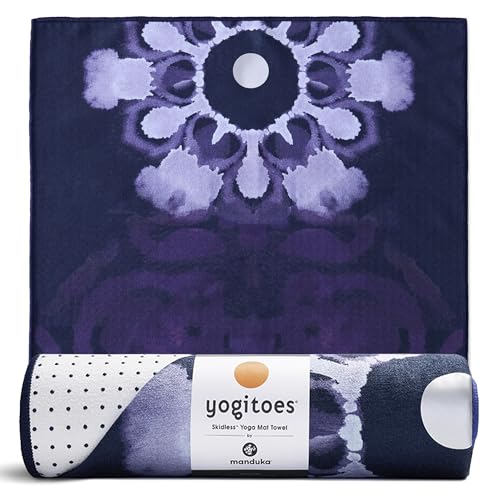 Manduka Yogitoes Hot Yoga Mat Towel - 71" | Moisture Activated Grip | Patented Silicone Nubs | Highly Absorbent, Durable & Easy Care | Made from Recycled Materials | 71 x 24 Inches | Chakra Residence - color: Chakra Residence, size: 71" x 24"