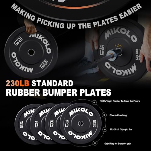 Mikolo Leg Press Hack Squat Machine Combo, Leg Press Machines for Home Gym with Linear Bearing, Hack Squat Machine with Rear and Front Band Pegs, Leg Machine for Full Range Leg Training - style: 230LB DD09 Combo (Black)