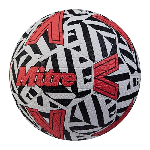 Mitre Recreation Soccer Ball - color: Street Soccer - White/Black/Red, size: 5