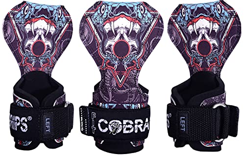 Cobra Grips Weight Lifting Gloves with Adjustable Neoprene Padded Wrist Wraps - Heavy Duty Alternative to Power Lifting Hooks for Deadlifts - color: FIT Fang-Sub-LA, size: 4.25 - 7.0"