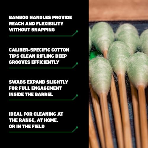 Clenzoil Field & Range Bore Stix | Pre-Saturated Gun Cleaning Cotton Swabs | Caliber Specific Gun Barrel Swabs for Pistols - size: .22 Caliber - 5.56 MM