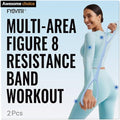 Upgraded Figure 8 Resistance Bands, Resistance Bands for Arms & Full Body Workout, Stretch Resistance Band with Handles for Yoga, Pilates, Toning, Home Fitness & Physical Therapy - color: 25LB Blue+35LB Grey