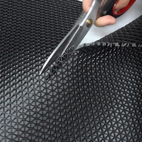 PVC Drainage Floor Mat Non-Slip Commercial Wet Area Mat for Outdoor and Indoor Restaurant Kitchen Bar Swimming Pool Splash Matting Water Drain Flooring Mat (Black, 3FTX16.4FT) - size: 3FTX16.4FT