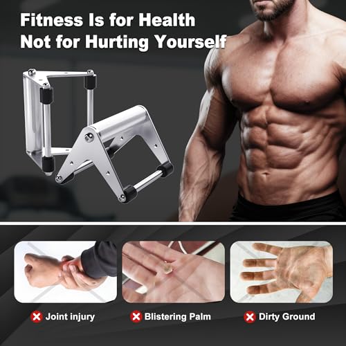 Stainless Steel Push Up Bars, 660 lb Capacity, Black | Reinforced A-frame, raised handles, wide non-slip feet, 660 lb capacity, and ready-to-use set for bodyweight training. - color: White