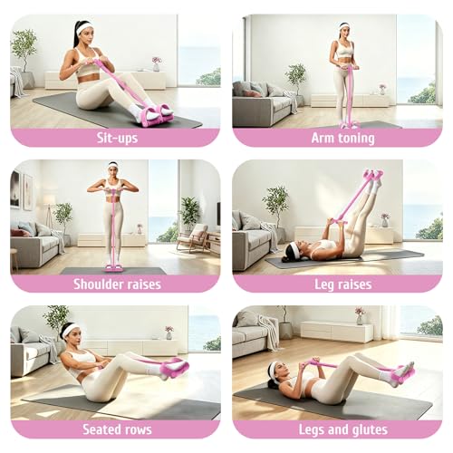 7F 2026 Pedal Resistance Band with Handle, 6-Tube Multifunction Pedal Resistance Band