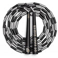 Elite Jumps Edge Beaded Adjustable Jump Rope, Do Hard Things | Tangle-free 1-inch shatterproof beads. Long edge handles. Adjustable for all ages. - color: Silver & Black