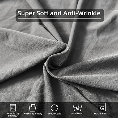NILUOH Wingback Chair Slipcover 2 Pieces, Stretch Spandex Wingback Chair Covers Washable Slipcover for Wingback Armchairs Non-Slip Furniture Protector with Elastic Bottom for Living Room - color: Dark Grey01