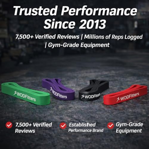 WODFitters Pro Series Pull-Up Assistance Bands – Premium Resistance Loop Bands for Assisted Pull Ups, Muscle Ups, Strength Training & Mobility – Durable Bands for Functional Fitness - color: 4 Band Set