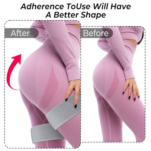 BFR Occlusion Bands for Women Glutes Blood Flow Restriction Bands Best Fabric Resistance Band Adjustable Bundle Booty Band for Exercising Legs Butt Hip Building Workouts Squat Butt Thigh Fitness - color: grey