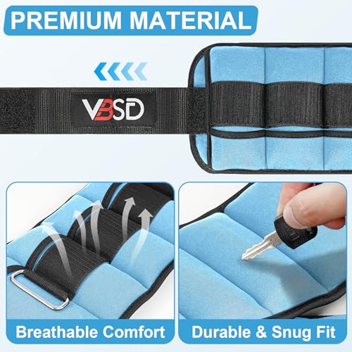 VBSD Adjustable Ankle Weights for Men Women, 2 4 6 8 10 lbs 1 Pair Leg Weight Straps, Weighted Ankle Weight Set with Removable Sandbags for Walking Running Yoga Physical Therapy Gym Home Workout - color: Blue, size: 2LBx2