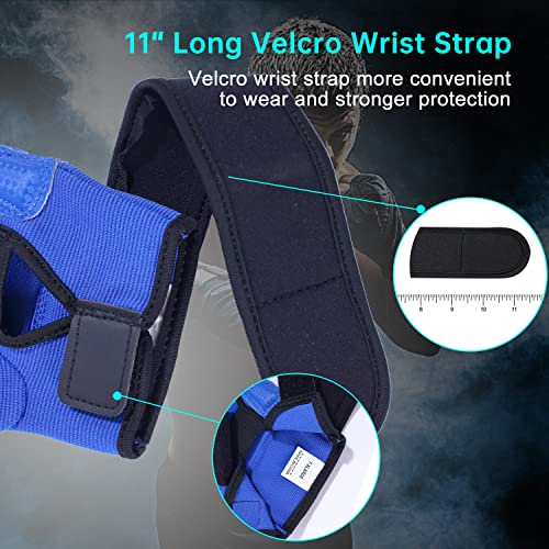 Kickboxing Sparring Gloves TKD Gloves for Men Women Half Finger Boxing Gloves Fighting Gloves Boxing Gloves for Punching Bag Training Gloves for Men Women Black - color: Blue, size: X-Large