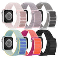 6 Pack Sport Nylon Loop Band Compatible with Apple Watch Band 38mm 40mm 41mm 42mm 44mm 45mm 46mm 49mm for Women Men, Adjustable Breathable Braided Straps for iWatch Series 11/10/9/8/7/6/5/4/3/SE/Ultra - color: Black/Pink Sand/Pearl Pink/Sea Shell/Marine G