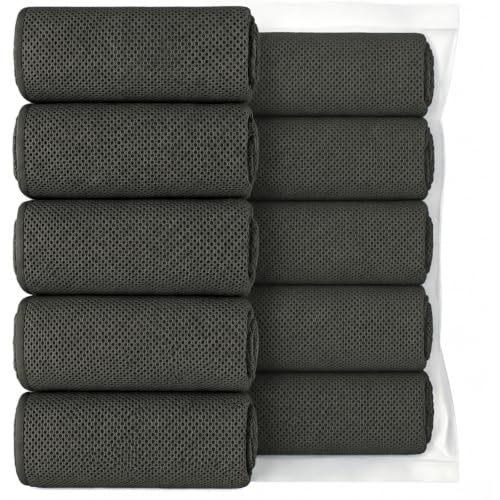 Puomue 5 Pack Cooling Towels, 40 Inches X 12 Inches, Breathable Soft Chilly Microfiber Towel for Yoga, Sport, Running, Workout, Gym, Camping and Fitness, Grey - color: Grey