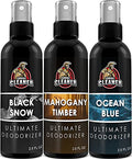 Shoe Deodorizer Spray - Shoe Refresher: Black Snow, Mahogany Timber & Ocean Blue - Shoe Odor Eliminator for Sneakers, Gym Bags & Lockers - Men’s Deodorant Spray by Combat Cleaner