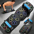 Push Up Board 20-In-1 Workout Equipment, Pushup Board with Handles, Puzzle-Style Snap Design with Square Slots, Home Gym Fitness Equipment for Chest, Shoulders, Back & Triceps, Men and Women - color: Blue